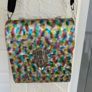 Multicolor Metallic Confetti Crossbody Disco Funky Bag - Women's Shoulder Rare